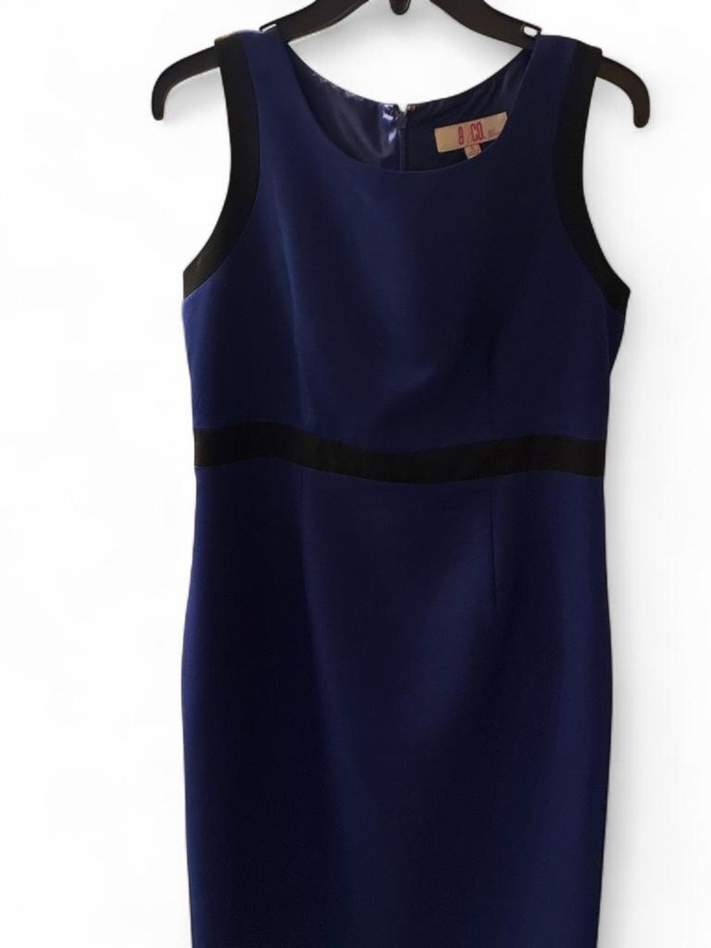 9&Co Navy Midi Dress with Black Trim
